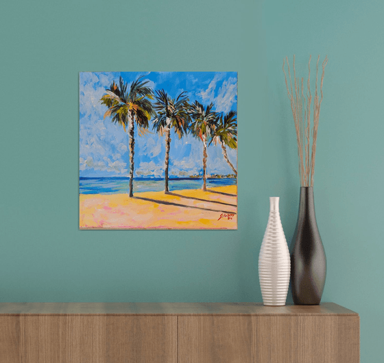 Early morning palm trees