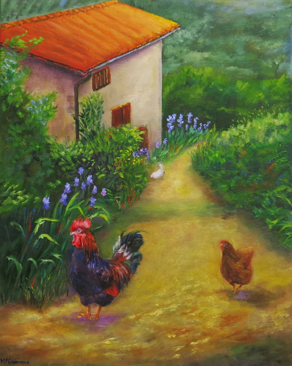 Rooster`s Day Out by Maureen Greenwood