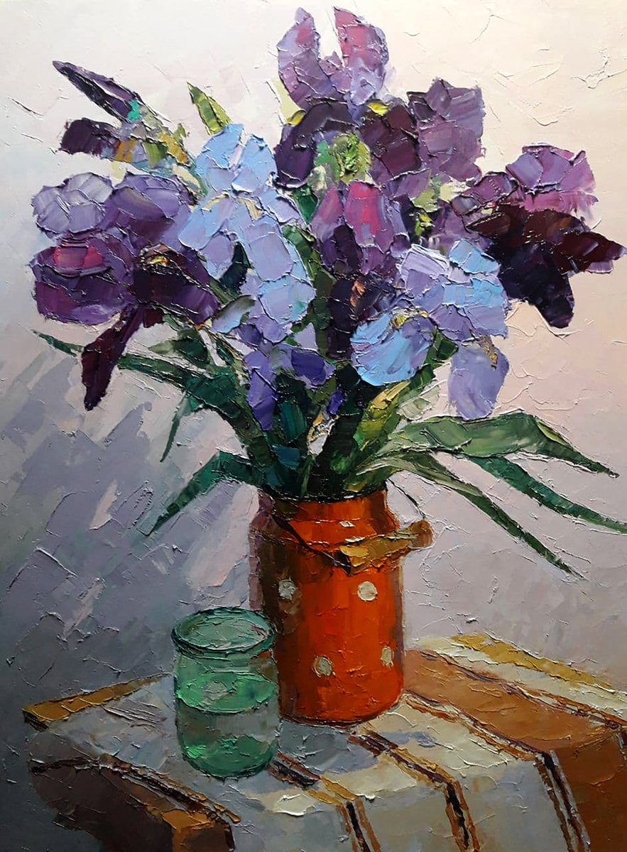 Oil painting Irises nSerb654 by Boris Serdyuk