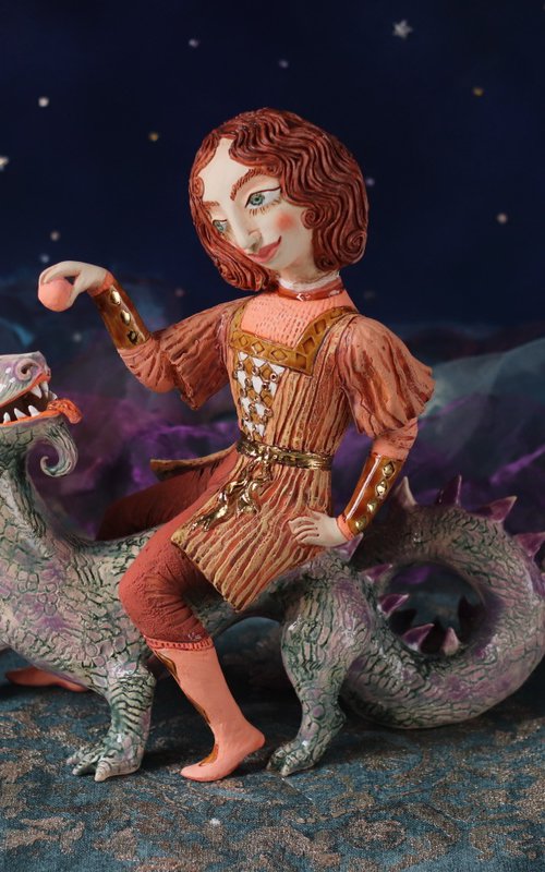 Georg playing with a Dragon. Genesis. by Elya Yalonetski