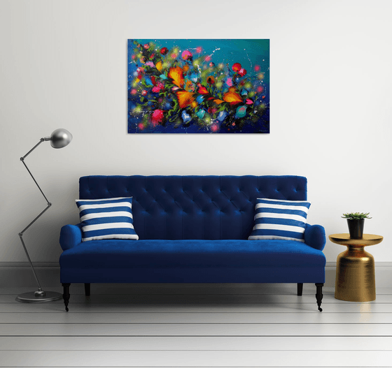 "Eden Evening Garden" Large Floral Painting