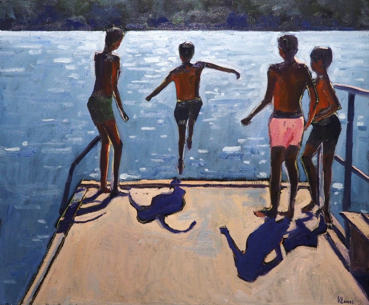 Impressionistic Landscape Oil Painting By Yuanyuan Liu, 26 X 21", Summer Joy, Original Artwork