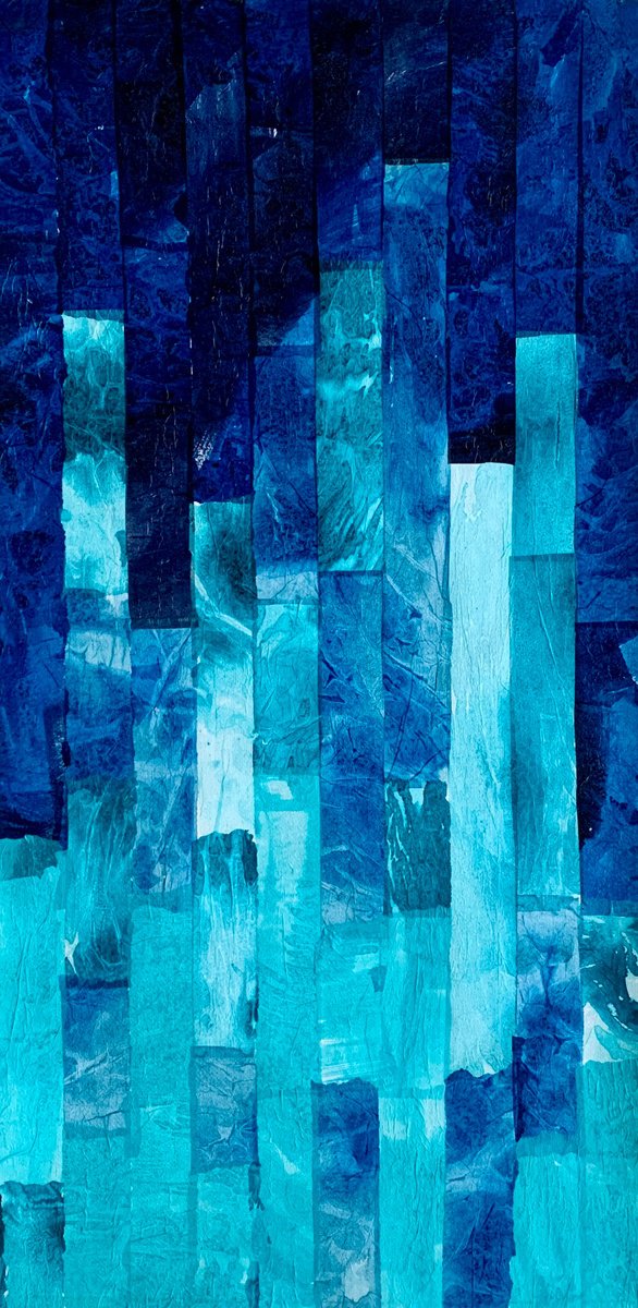 Abstract Acrylic Painting By Anita Kaufmann, 20 X 39, Beyond The Sea No. 2025, Original Artwork