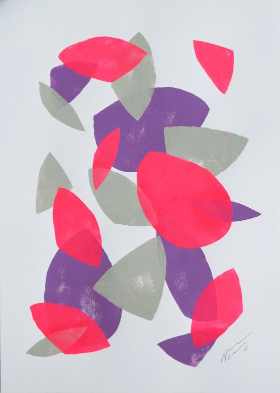 Fractured Neon 2 -  Art on paper - Neon Pink - A2 - 42x59,4cm - Ronald Hunter 38J