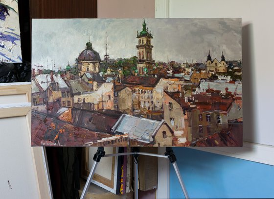 Lviv - Original cityscape painting