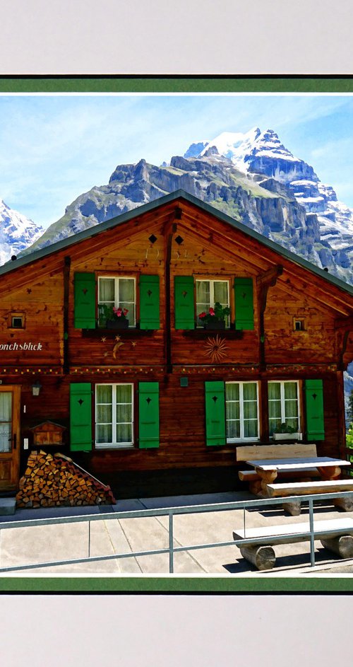 Swiss Chalet Murren Switzerland by Robin Clarke