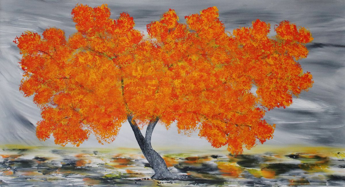 Orange tree,painting,christmas sale was 1200 USD now 795 USD. by Viorel Scoropan