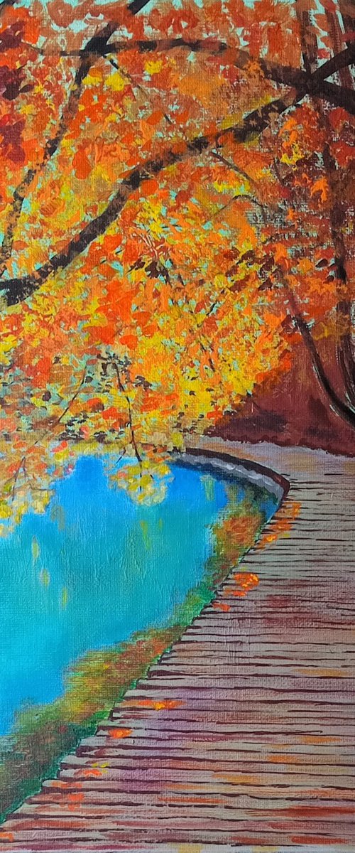 Autumn Mirror Lake by Liubov Samoilova