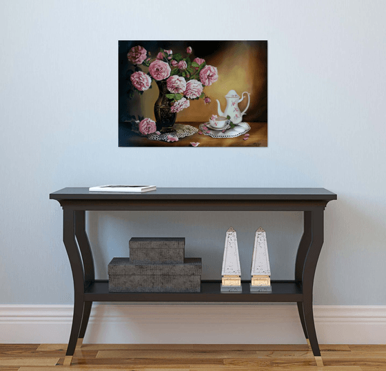 Still life with peonies