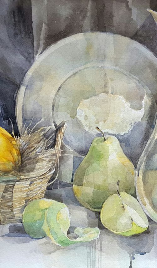 Black & pear /42x60cm by Yuliya  Martynova