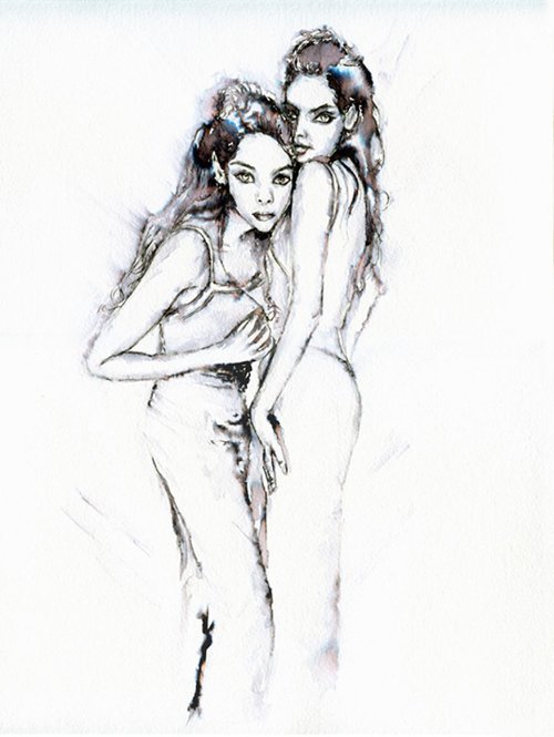 Twins / Fashion in Ink by Anna Sidi-Yacoub