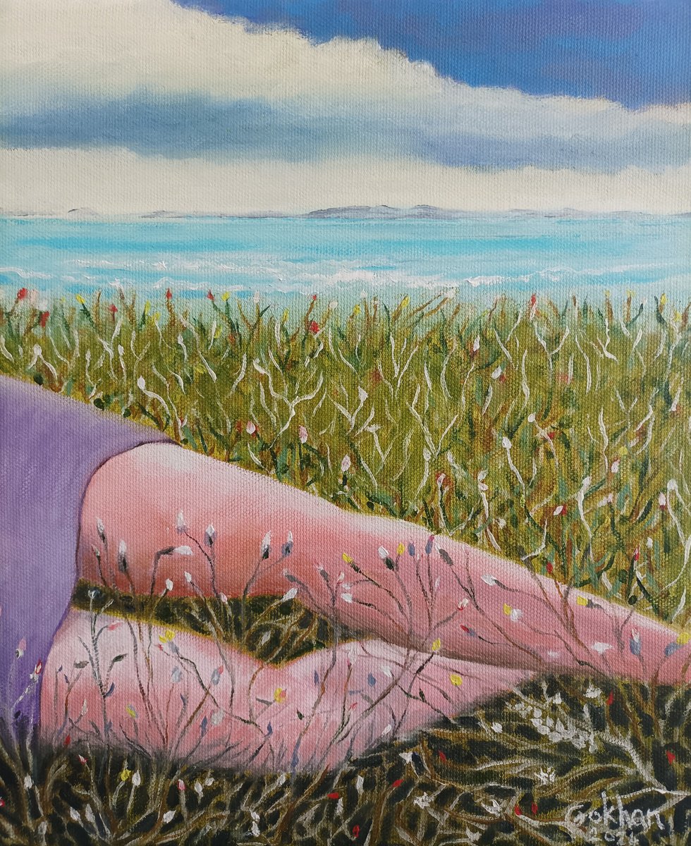 Expressive Portrait Oil Painting By Gokhan Alpgiray, 12 X 14, Dream, Original Artwork