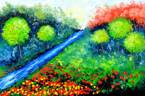 Energy of nature  landscape painting on canvas