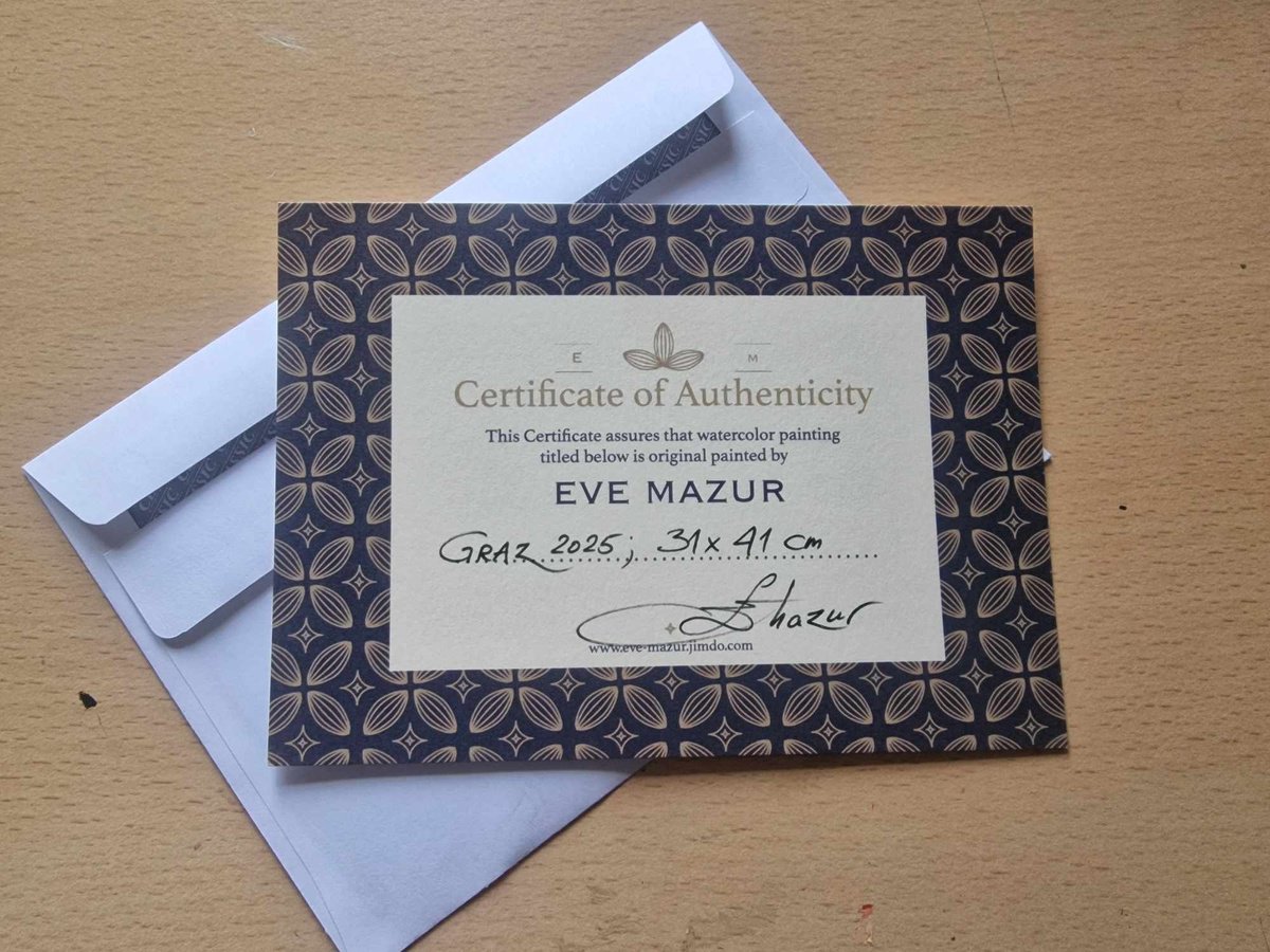 Impressionistic Botanical Watercolour By Eve Mazur, 17 X 12, Spring., Original Artwork