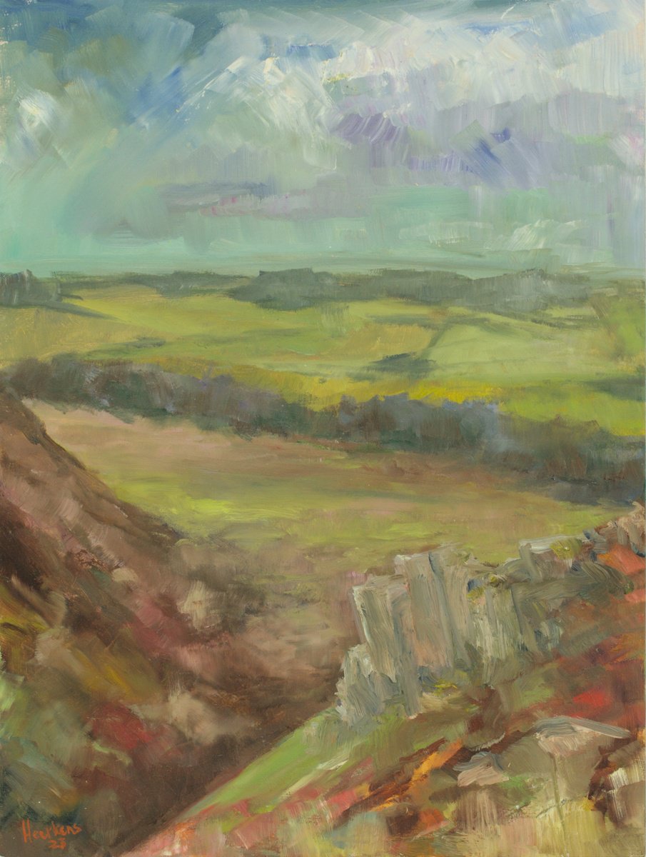Impressionistic Landscape Oil Painting By Egidius Heerkens, 12 X 16, Anglezarke Moor Lancashire, Original Artwork