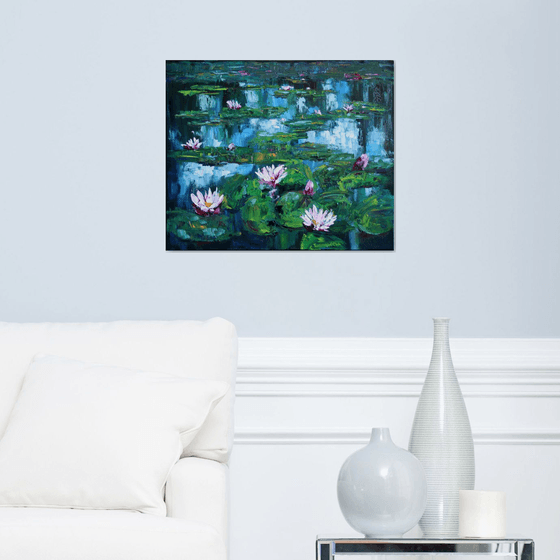 Lilies II /  PAINTING CREATED WITH A PALETTE KNIFE / ORIGINAL PAINTING