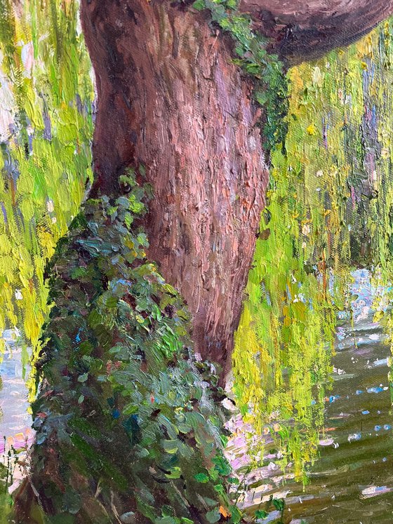 River oil painting