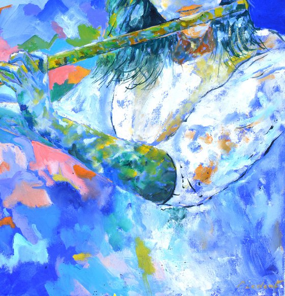 Playing the flute