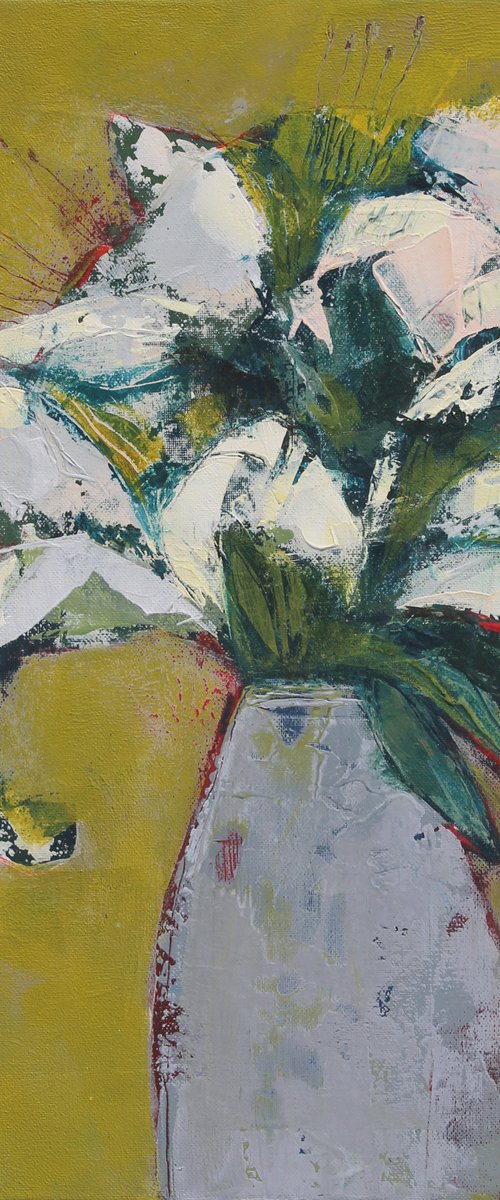 Bouquet with white lilies. by Tatjana Auschew