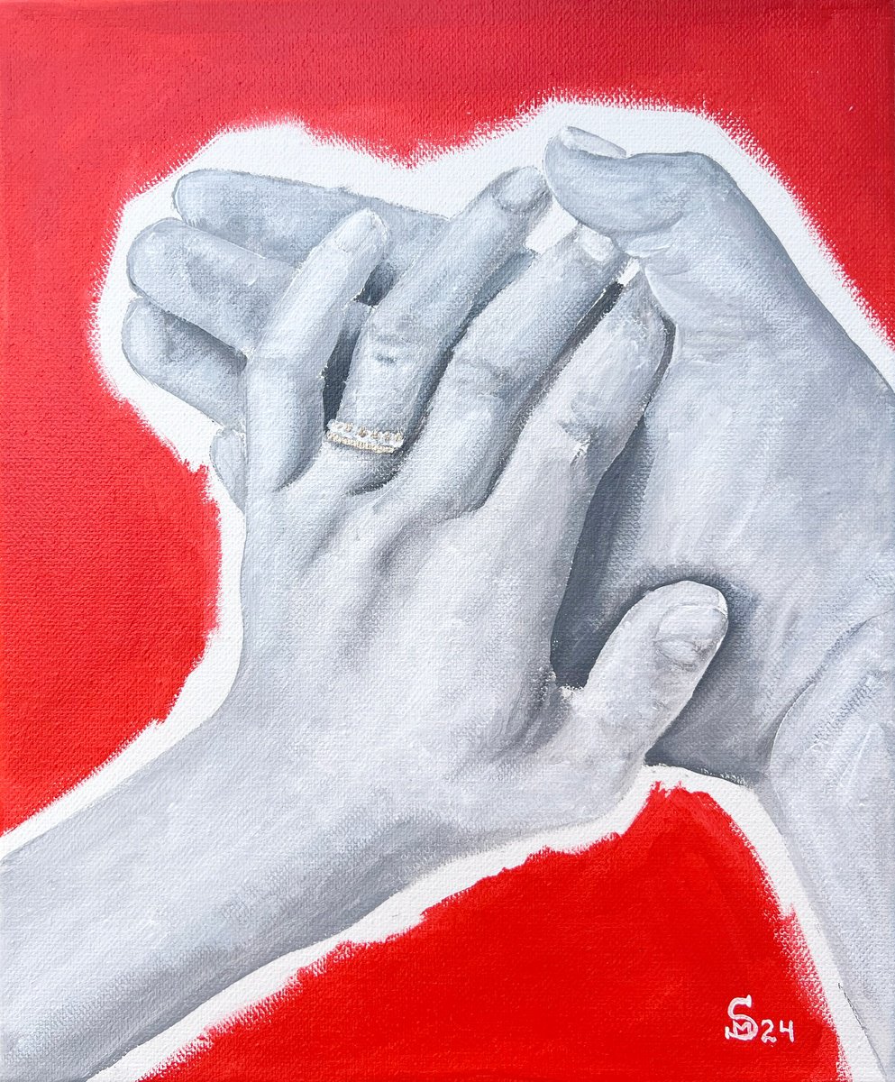 Expressive Portrait Acrylic Painting By Margarita Stepanova, 10 X 12", You