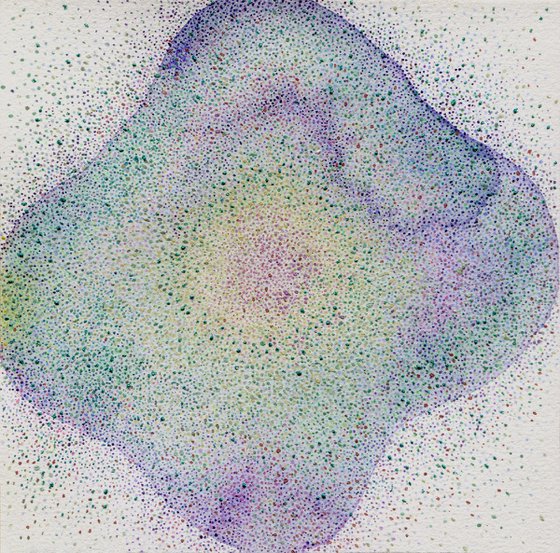 Pointillism watercolor flower