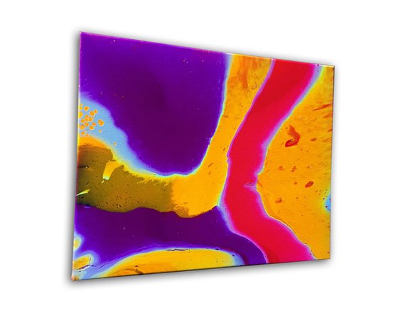 "Mix And Match" - FREE USA SHIPPING - Original Triptych, Abstract PMS Fluid Acrylic Paintings Series - 60" x 16"