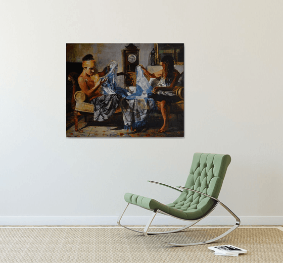 The Blue and White Shawl