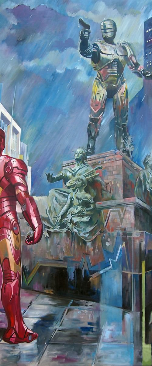 When Iron man visits Detroit by Janusz  Orzechowski