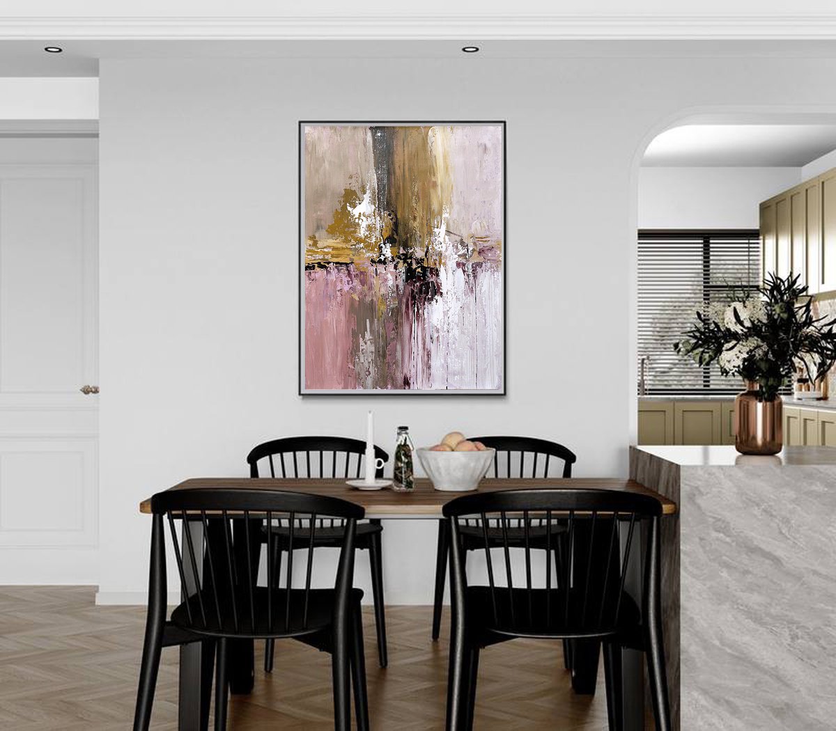 Expressive Abstract Acrylic Painting By Tatiana Malinovscaia, 30 X 22", Whispers Of Dawn, Original Artwork