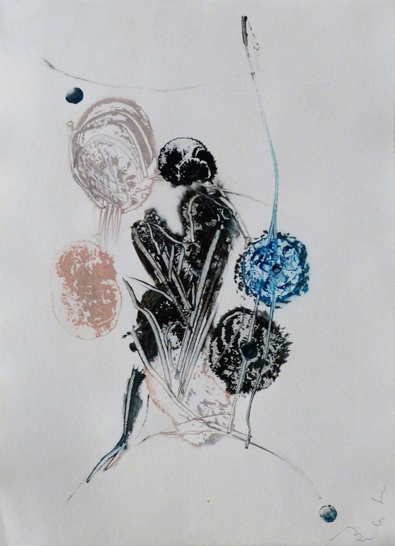 Prolegomena #74, Acrylic on paper 29x42 cm
