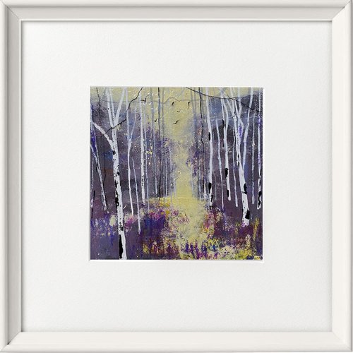 Seasons - Violet Autumn, Silver Birch trees framed by Teresa Tanner