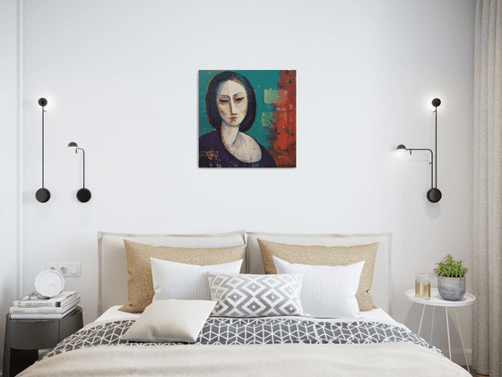 Mood (50x50cm,  oil painting, ready to hang)
