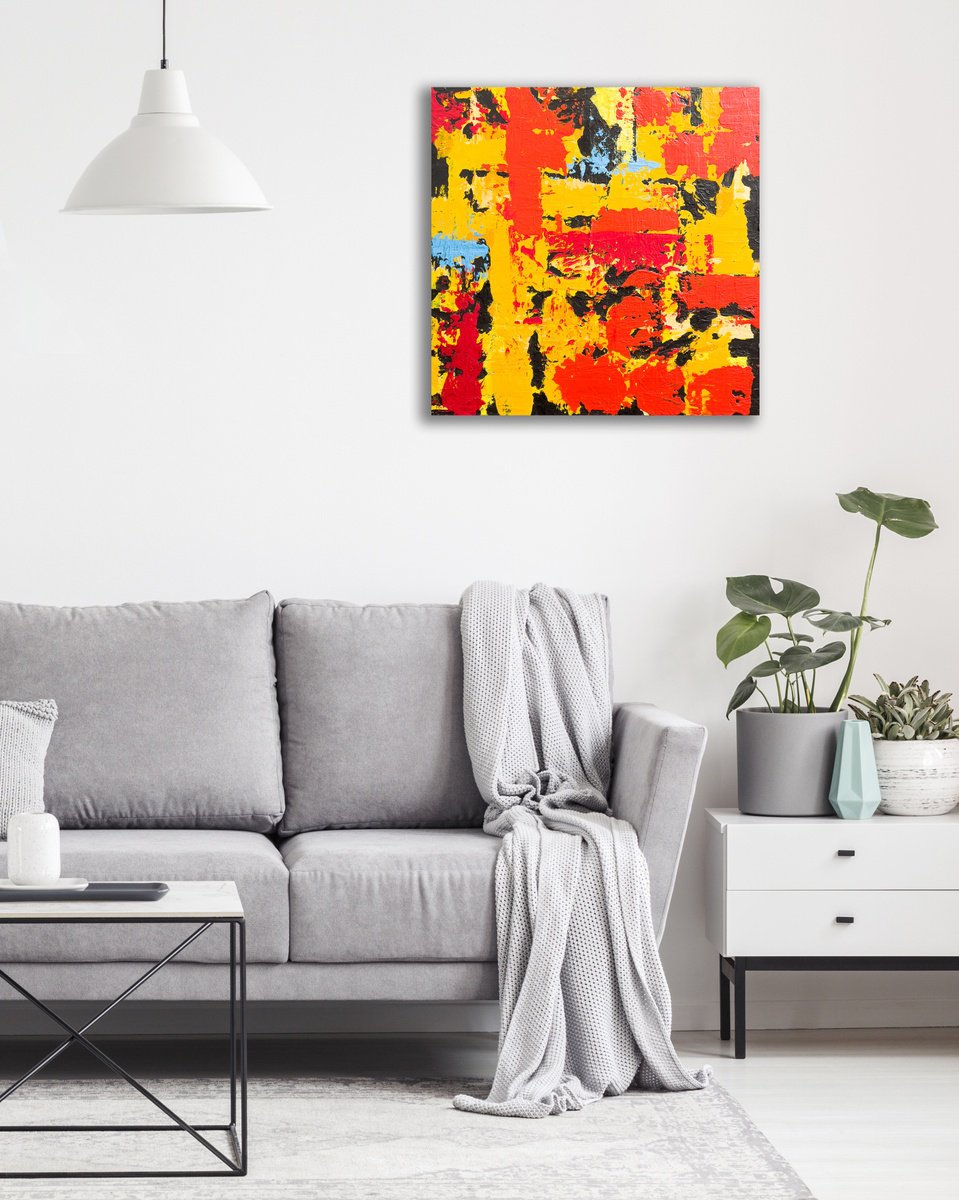 Abstract Acrylic Painting By Km Arts, 20 X 20", Vision And Perception, Original Artwork