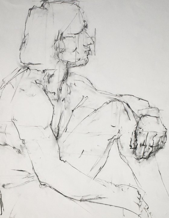 Study of a male Nude - Life Drawing No 639