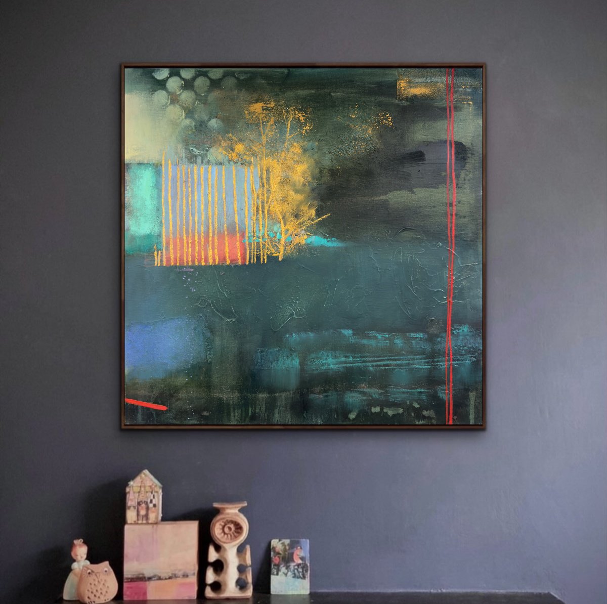 Abstract Painting By Olha Laptieva, 20 X 20", Between Reality And Dream 1, Original Artwork