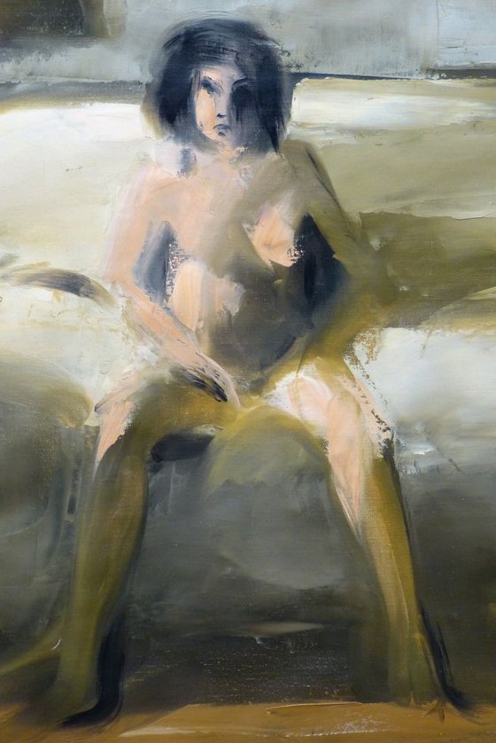 Nude on the Sofa, oil on canvas, 64x80 cm