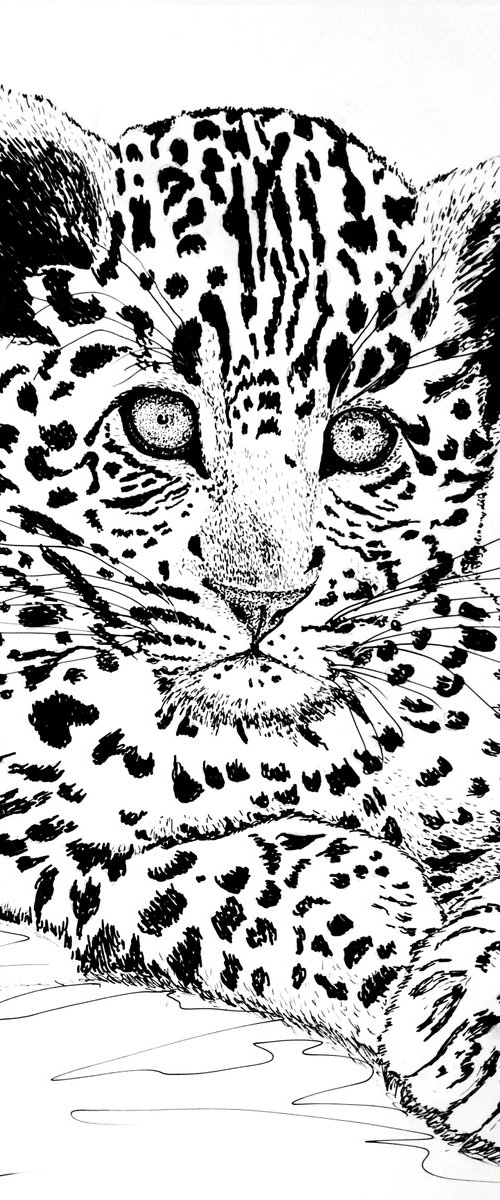 Leopard cub - Gift for animal lovers. by Liubov Samoilova
