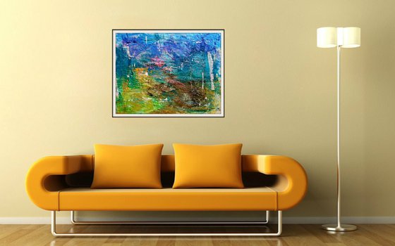 Playing with nature - 01 (n.359) - 90,00 x 70,00 x 2,50 cm - ready to hang - acrylic painting on stretched canvas