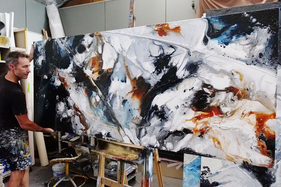 Latitude 240cm x 100cm Textured Abstract Art