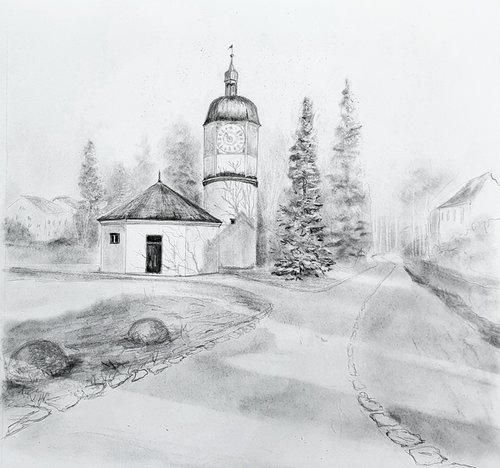 Burghausen. Sketch by Yulia Schuster
