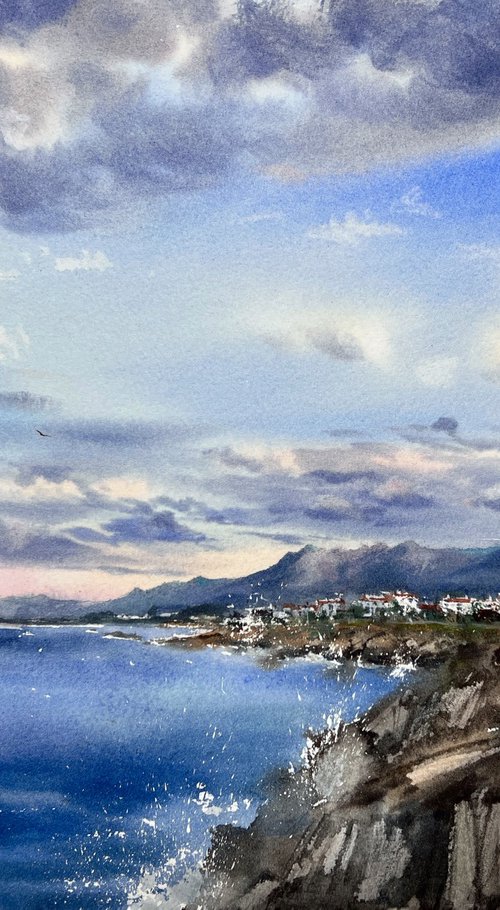 Sea coast of Cyprus Clouds #3 by Eugenia Gorbacheva