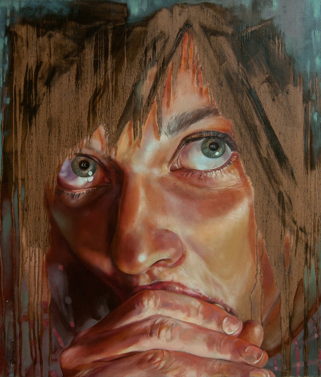 Portrait Oil Painting By Mykola Dzhychka, 37 X 41", Yes, Master!, Original Artwork