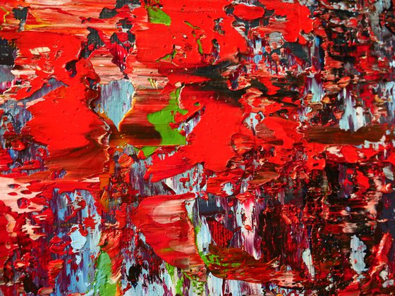 50x40 cm  Red Abstract Painting Original Oil Painting Canvas Art