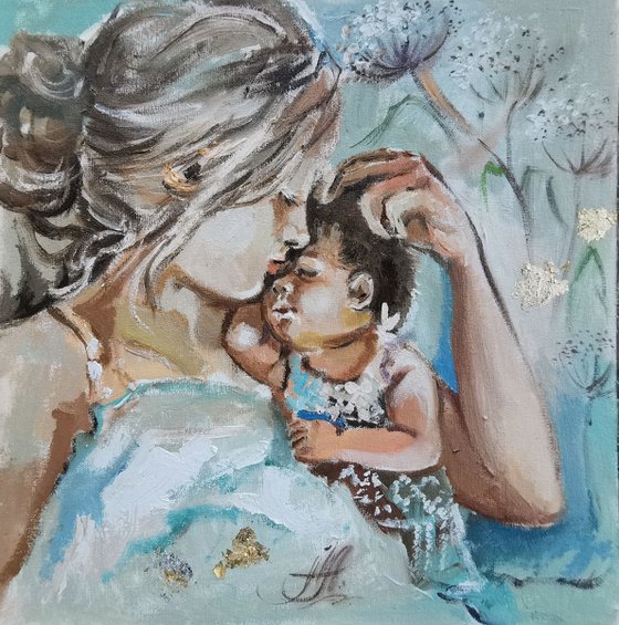 Mom and baby painting