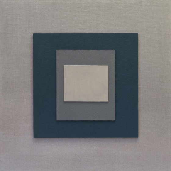 POLAR LIGHT - 3 Dimensional Painting + Collage Linen Relief