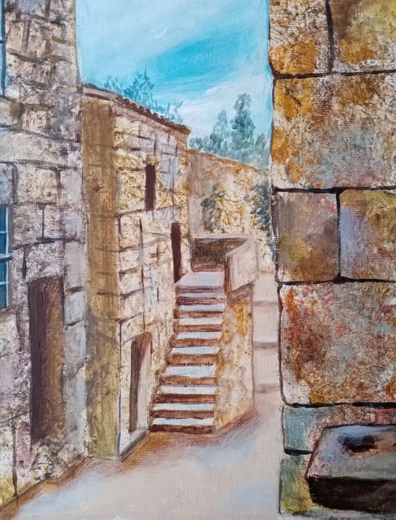 Sunny Street of the Greek city