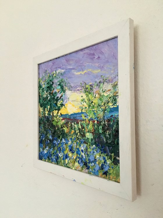 Lavender and sunflowers field