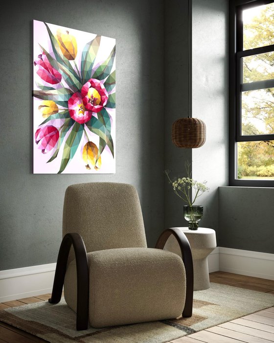 PINK AND YELLOW TULIP BOUQUET