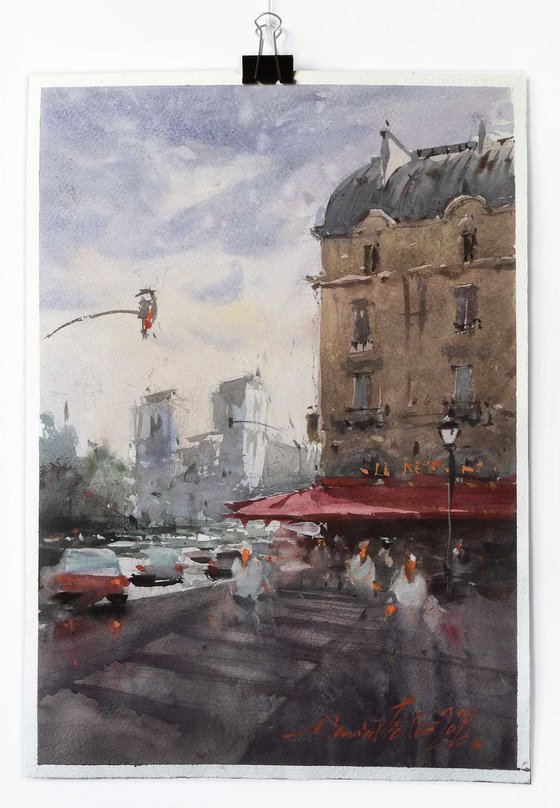 Paris, Original Watercolor