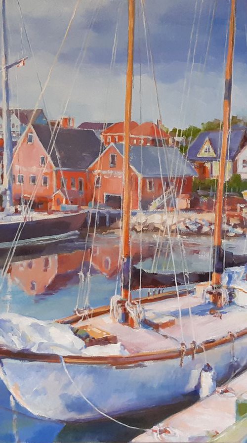 Sunny day in Lunenburg  (18x24x1.5") by Alexander Koltakov